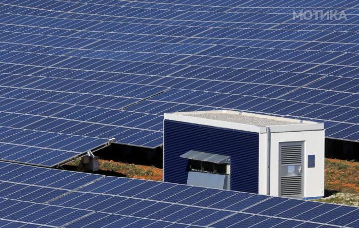 A general view shows solar panels to produce renewable energy at the photovoltaic park in Les Mees, in the department of Alpes-de-Haute-Provence