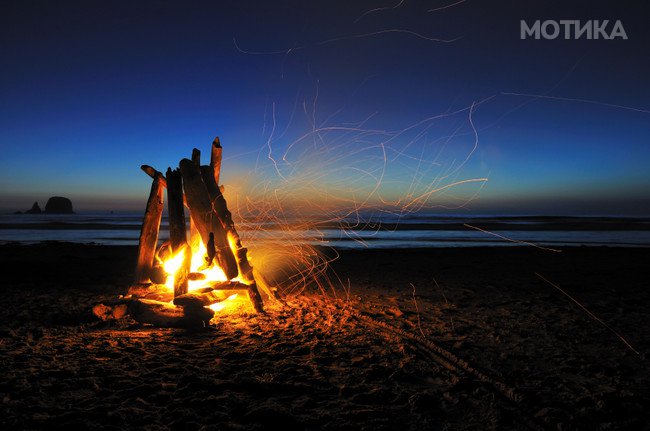 campfire on shi shi beach